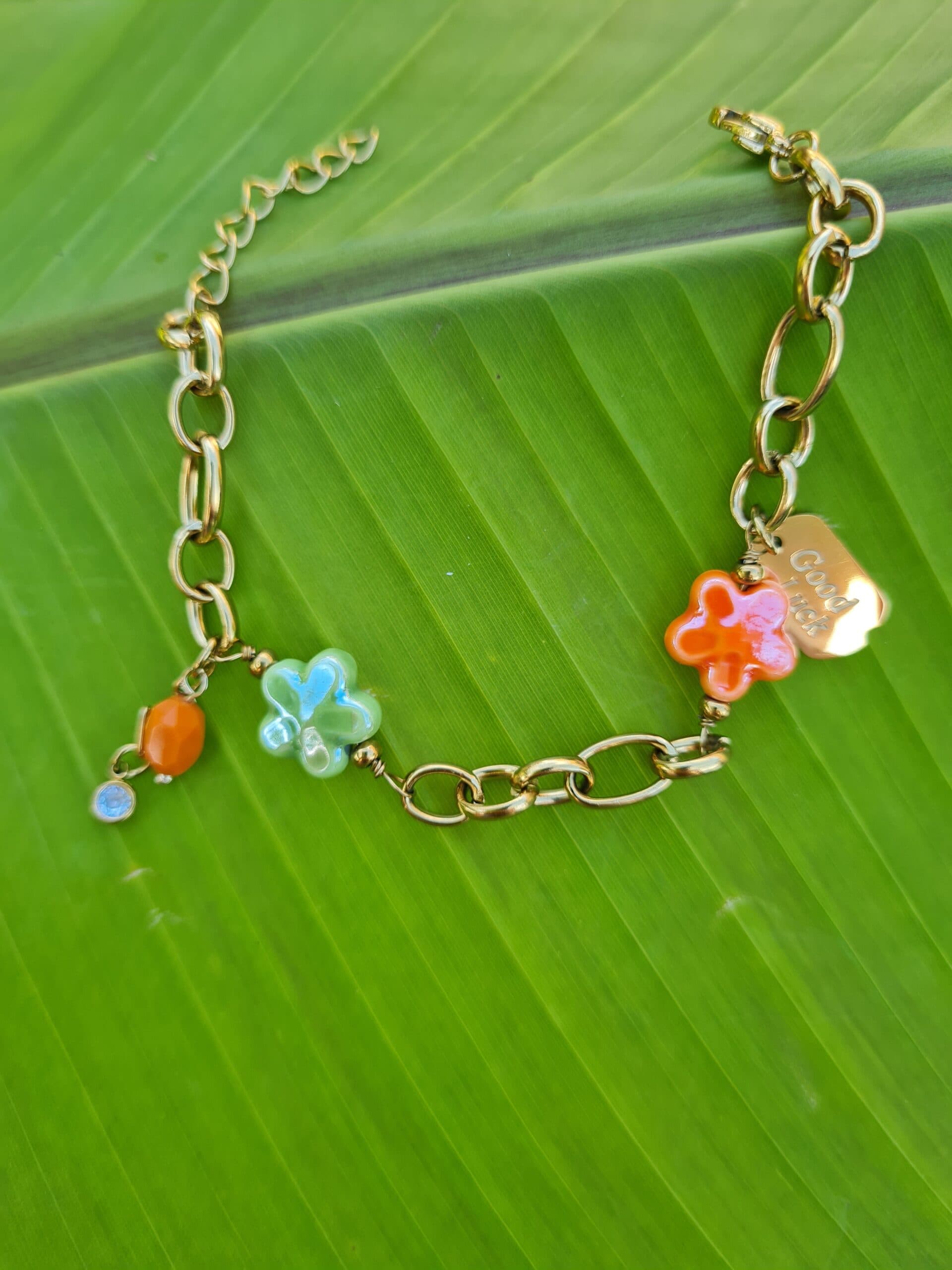 Armband goud met Good Luck