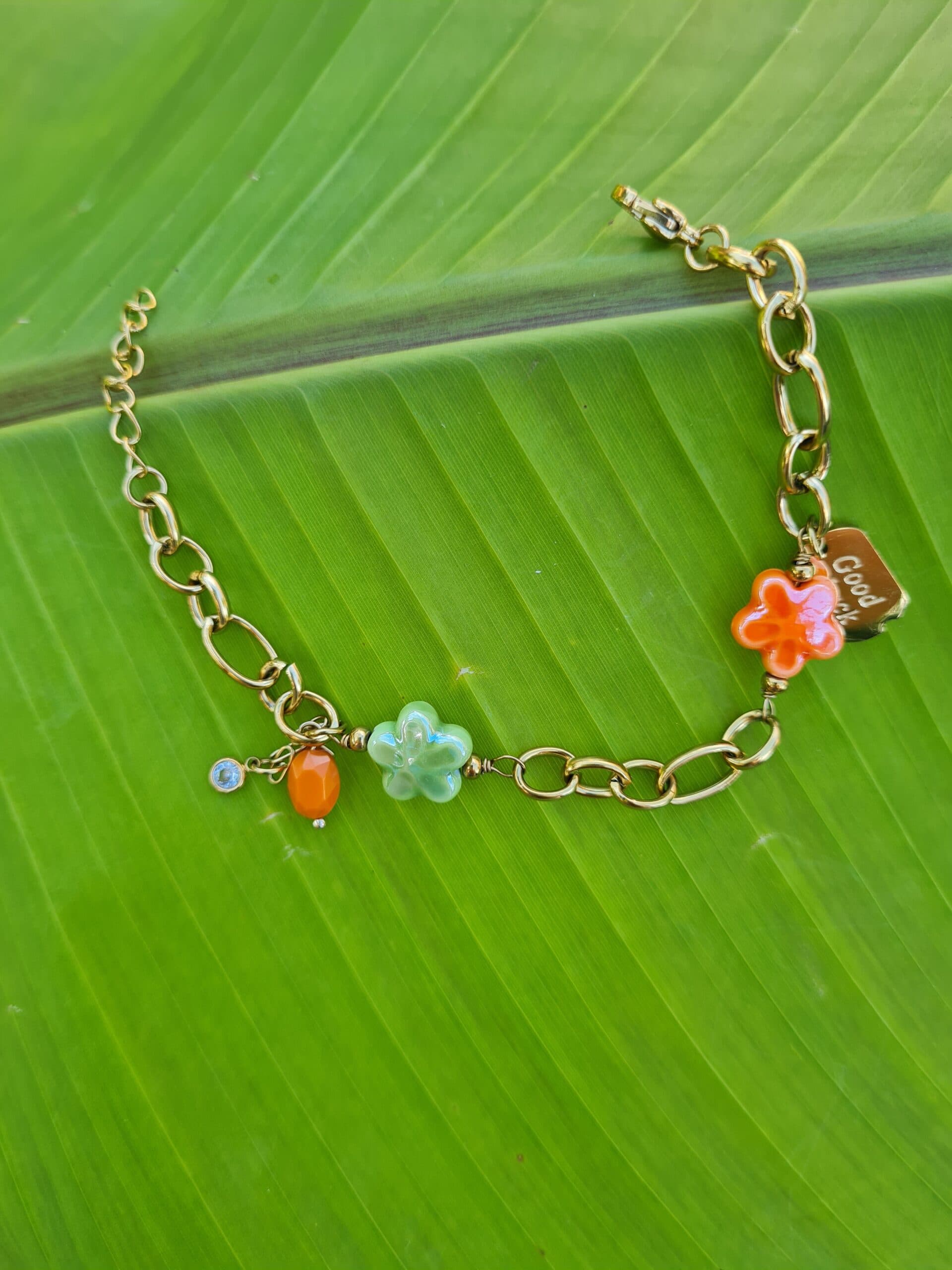 Armband goud met Good Luck