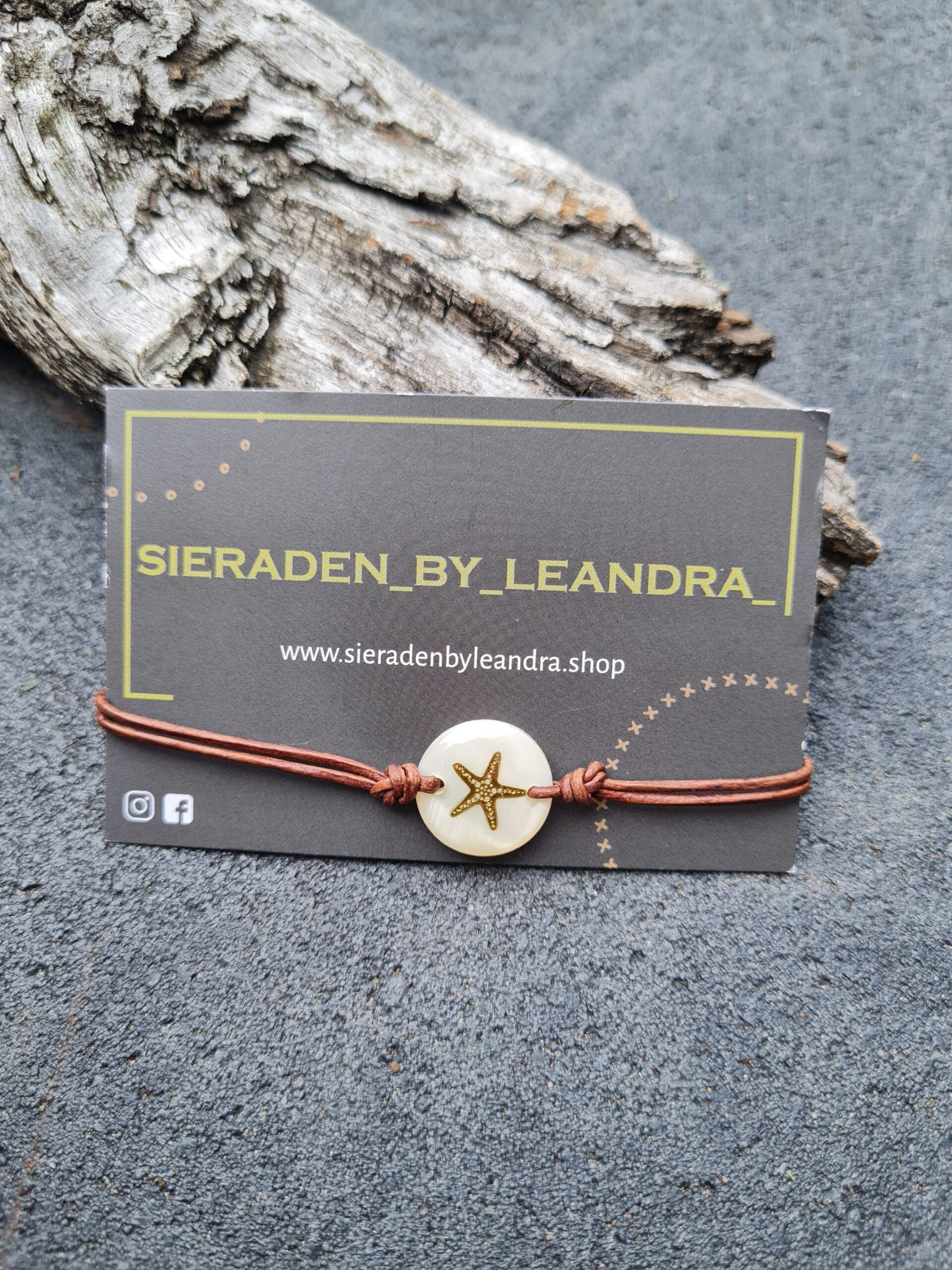 Armband met schelpkraal zeester