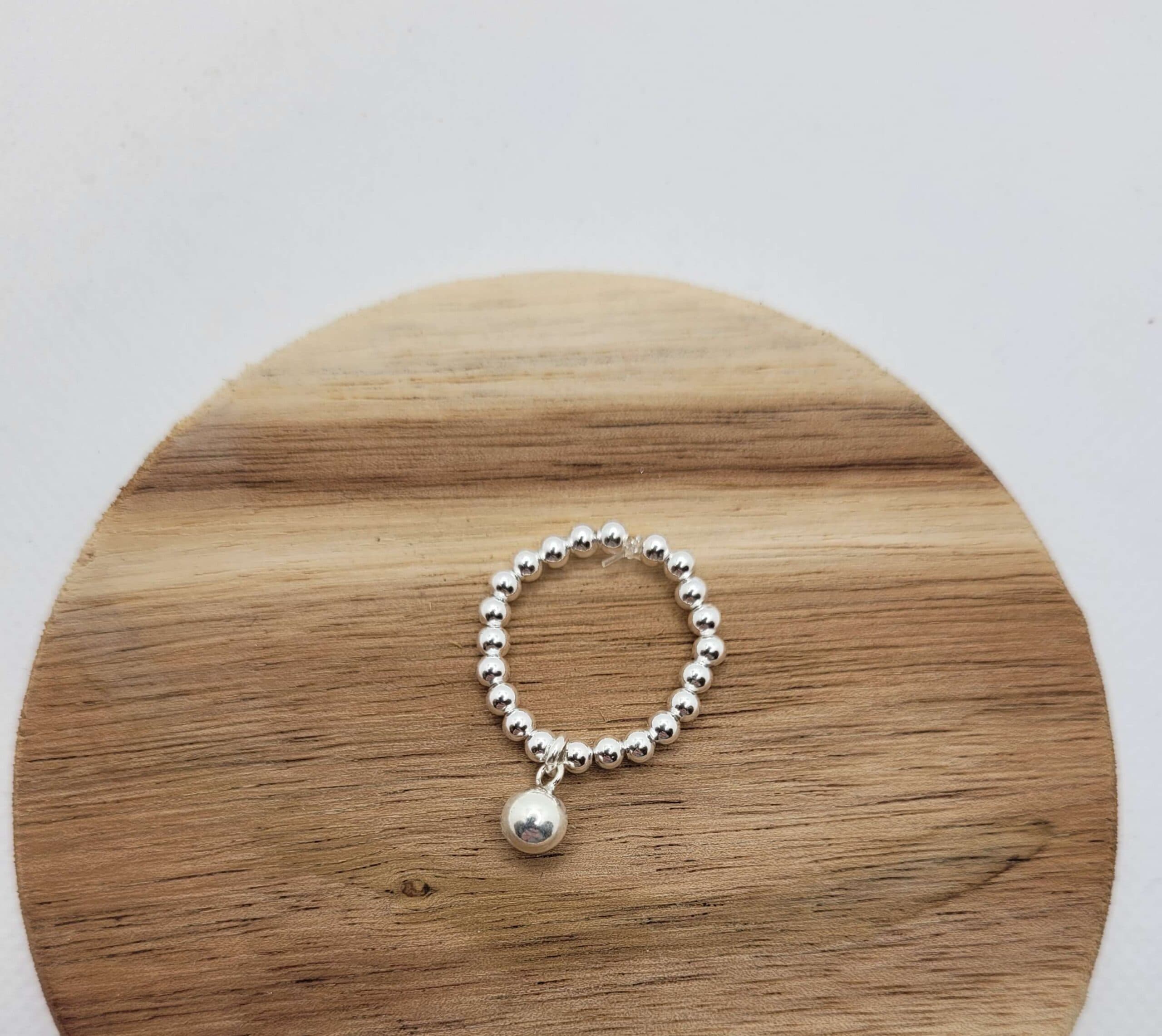 Echt zilveren ring bolletje