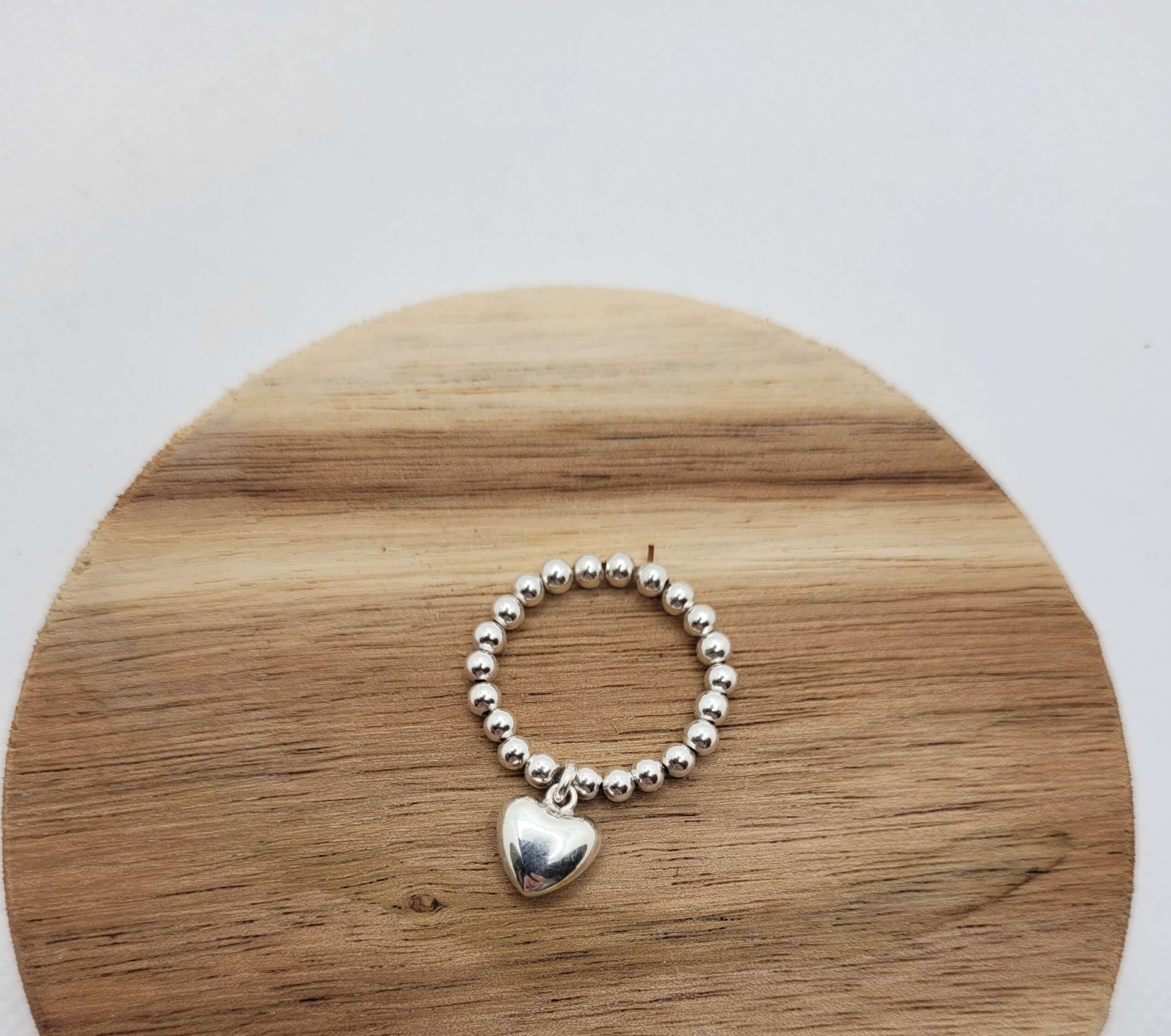 Echt zilveren ring hartje (925)