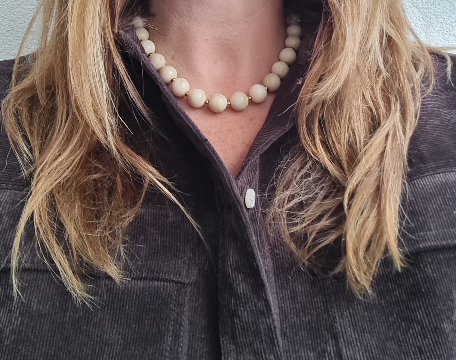 Ketting grote crème kraal
