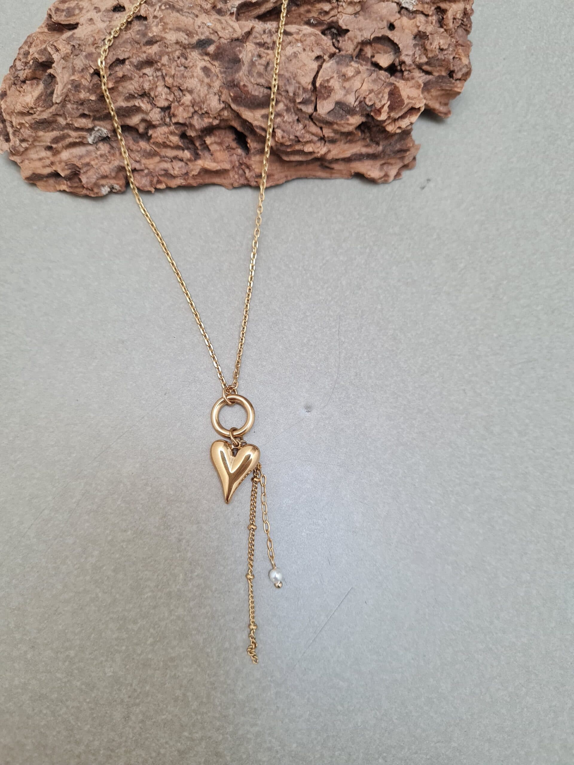 Ketting goud met hangers en hart