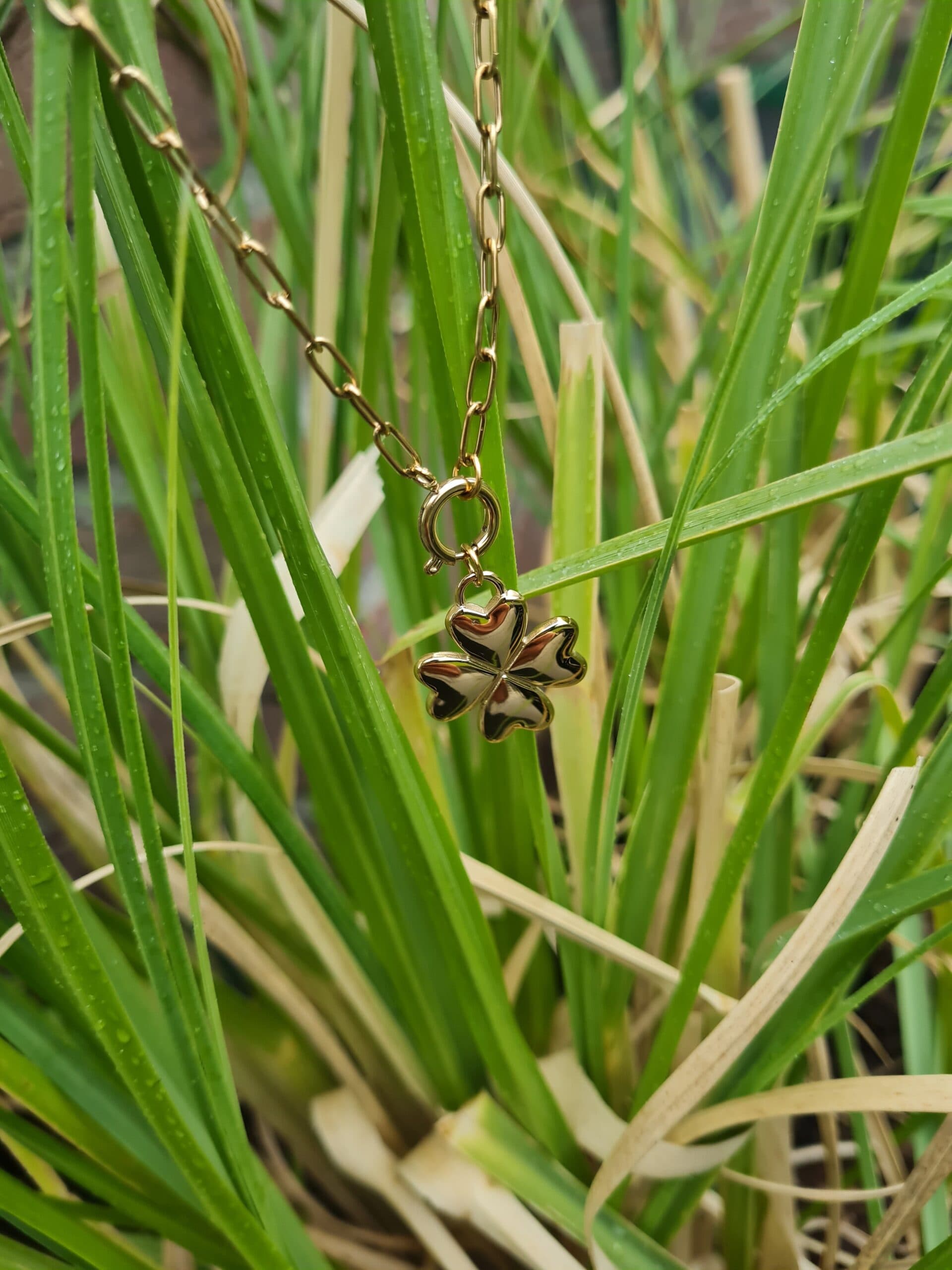Ketting gouden klaver